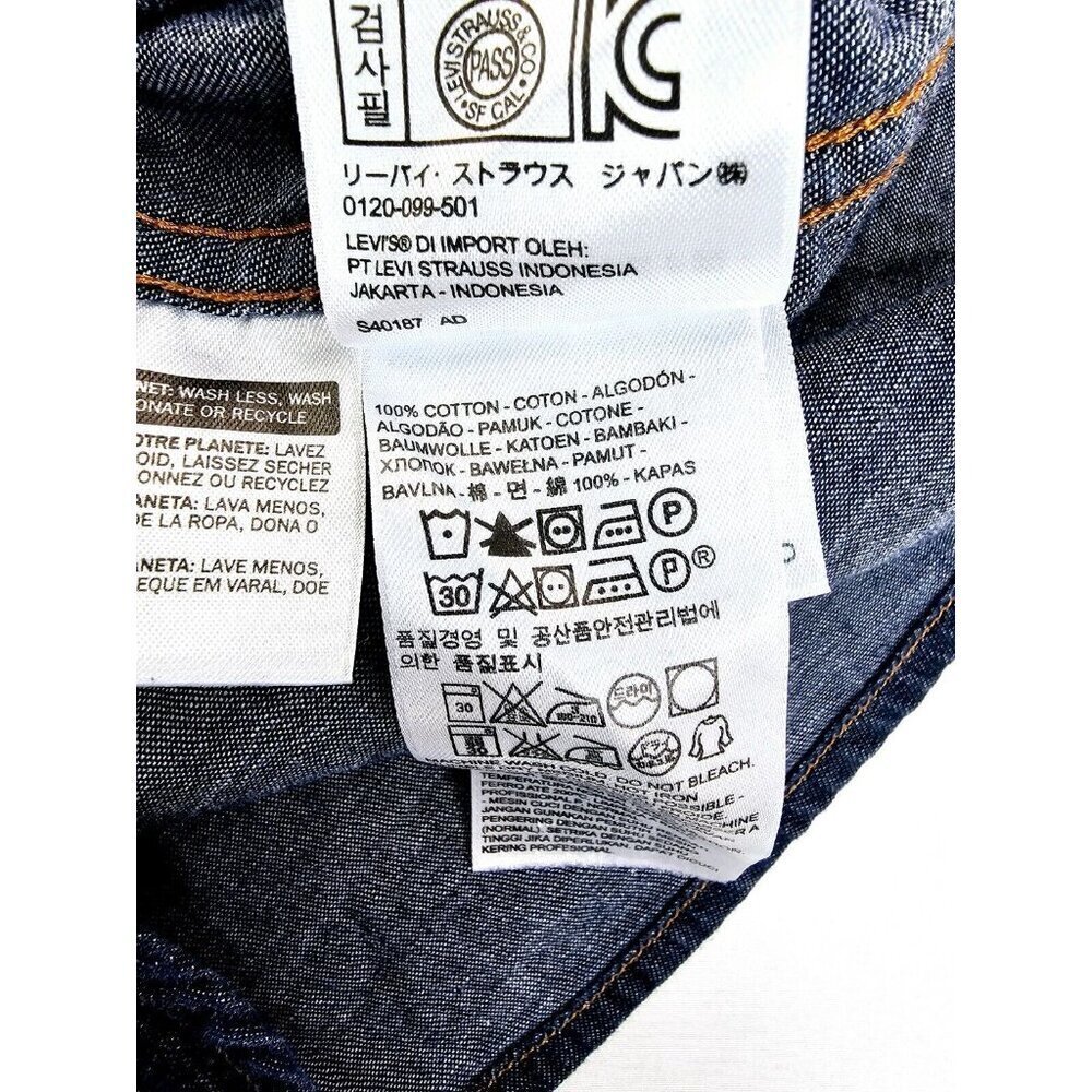 Levi's Classic Size Small Women Blue Pearl Snap Logo Tag Long Sleeve Denim Shirt - Picture 8 of 13